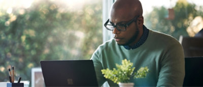 A man working with laptop