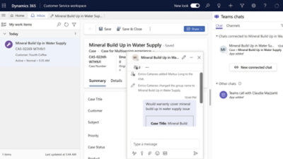 A screenshot of a computer screen showing multiple chats and text related to water supply issues.