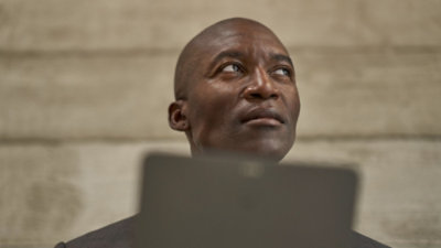A person looking away from camera.