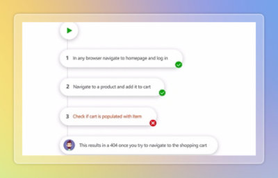 Screenshot of a chat outlining steps to replicate a 404 error when adding an item to the cart.