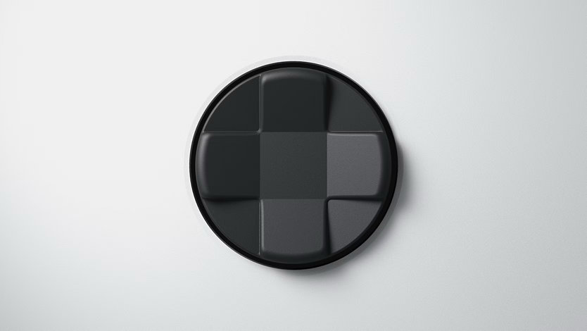 Close-up of the D-pad on an XBOX wireless controller.