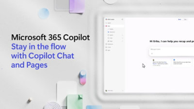 Copilot Chat and Pages interface
