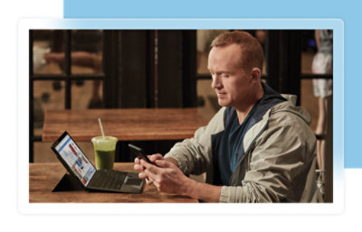 A person looking at his phone
