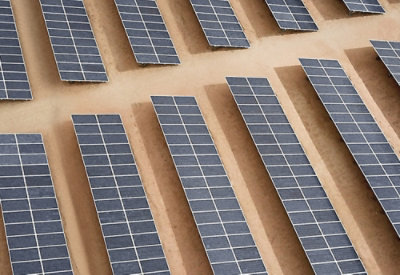 A close-up of a solar panel.