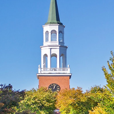 Image of a building and has clock