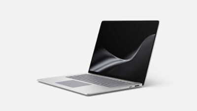An angled 15-inch Surface Laptop in the color Platinum.