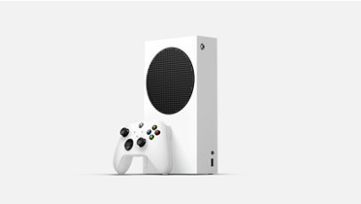A Robot White Xbox Series S with a Robot White Wireless Controller.
