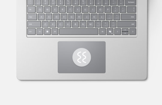 Vue d’en haut du Surface Laptop pour les entreprises mettant en avant le pavé tactile de précision à retour haptique.