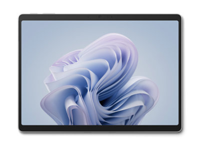 A top-down view of a Surface Pro 10 for Business in the color Platinum.