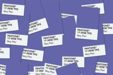 Swatches of the Pantone color Very Peri