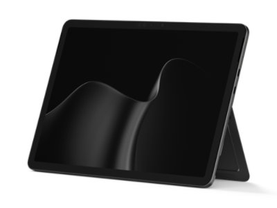 角度をつけて見た法人向け Surface Pro (カラー: ブラック)。