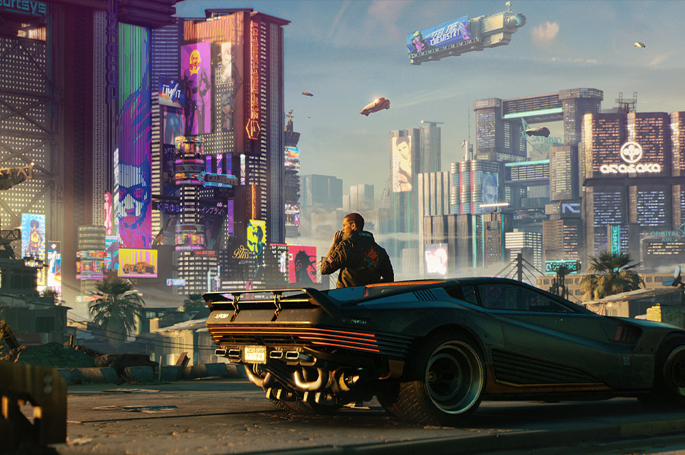 Scene from a video game detailing XBOX Smart Delivery feature