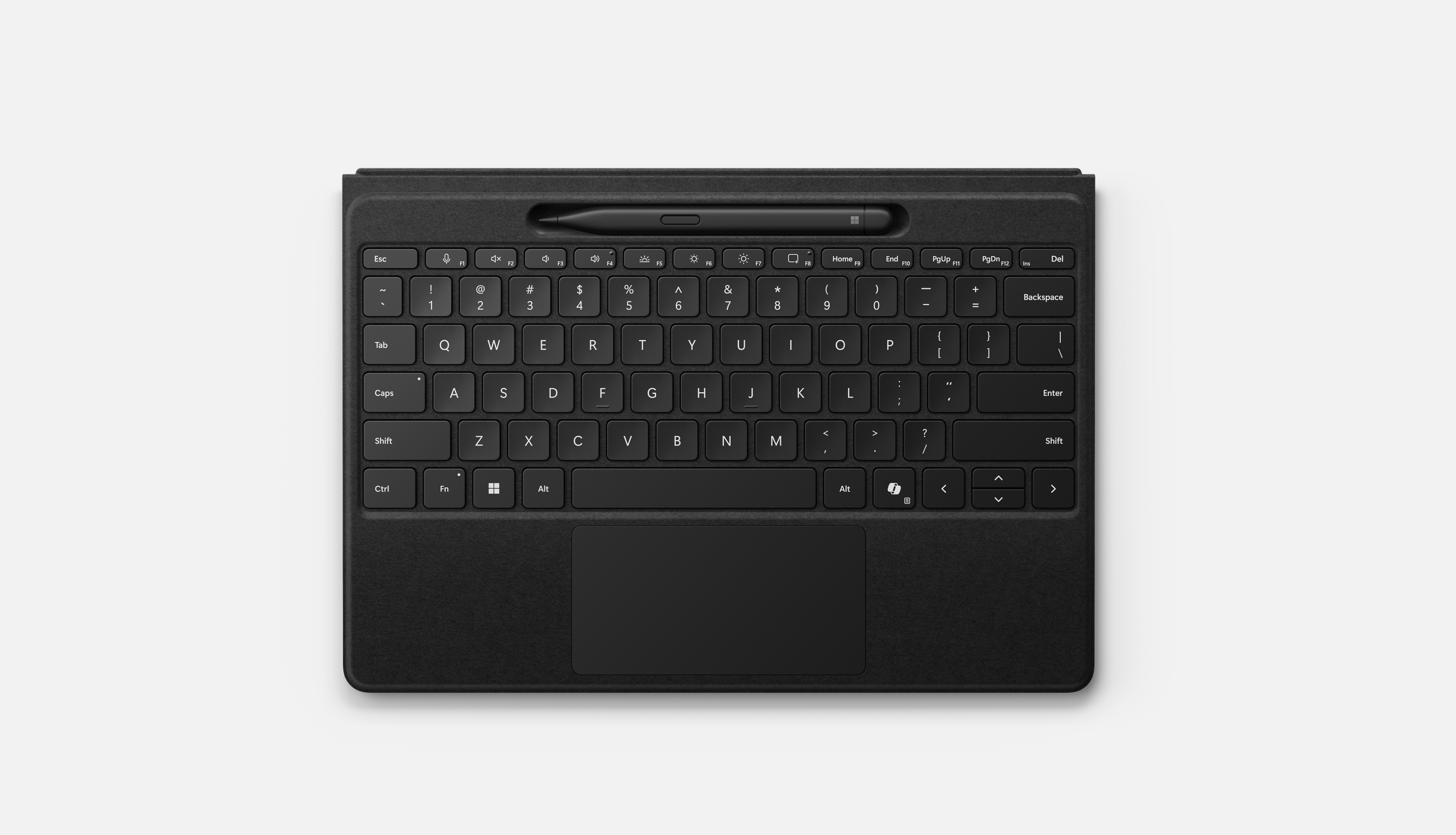Widok z góry na klawiaturę Surface Pro 13 cali Flex
